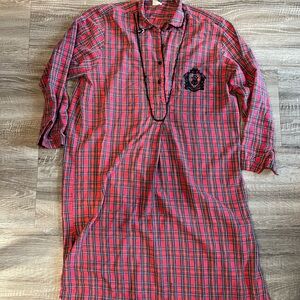 Victoria's Secret Red and Blue Plaid Vintage Nightgown
